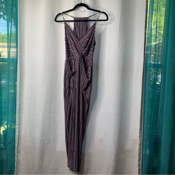 BCBGeneration striped pocket halter jumpsuit pantsuit size XS - Picture 2 of 7